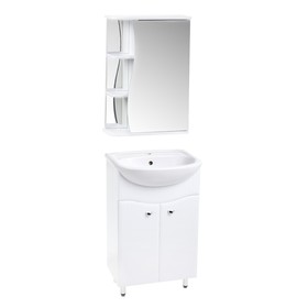 Комплект мебели: для ванной комнаты 'Тура 50': тумба + раковина + зеркало-шкаф