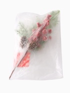 Еловая ветка декоративная «Зимнее волшебство. Грёзы», хвоя, ягоды, шишки иней, 28 см (комплект 2 шт) - фото 60780299