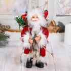 Дед Мороз "В красной шубке, с лесными гостинцами" 16 см - фото 8854070