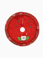 Коврик под ёлку «Мишка в звёздах» d=34 см, красный - Фото 2