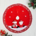 Полянка под ёлку "Дед Мороз и Снеговик" d-57 см красный - фото 8854092
