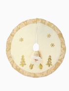 Коврик под ёлку «Дед Мороз и ёлочки» d=58 см, бело-золотой - Фото 2