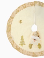 Коврик под ёлку «Дед Мороз и ёлочки» d=58 см, бело-золотой - Фото 3
