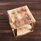Кашпо деревянное 15.5×15.5×16.5 см с 9 колбами "Квадрат", обжиг - Фото 3