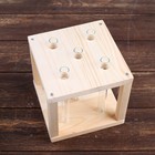 Кашпо деревянное 15.5×15.5×16.5 см с 5 колбами "Квадрат", натуральный - фото 61864986