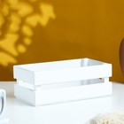 Кашпо деревянное 24.5×13.5×9 см "Двушка Лайт", двухреечное, белый Дарим Красиво - фото 24451556