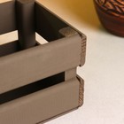 Кашпо деревянное 12×11×9 см "Однушка Лайт", двухреечное, коричневый Дарим Красиво - фото 46768962