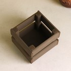 Кашпо деревянное 12×11×9 см "Однушка Лайт", двухреечное, коричневый Дарим Красиво - фото 46768963