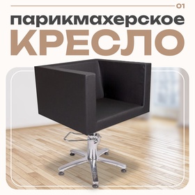 Кресло парикмахерское Домино, пятилучье, цвет чёрный 660×600 мм
