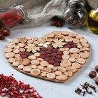 Подставка под горячее "Сердечко", 20 см , двухсторонняя, можжевельник - фото 24407793