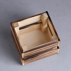 Подарочный ящик «Однушка», 12×11×9 см, деревянный, цвет обожжённое дерево - Фото 2
