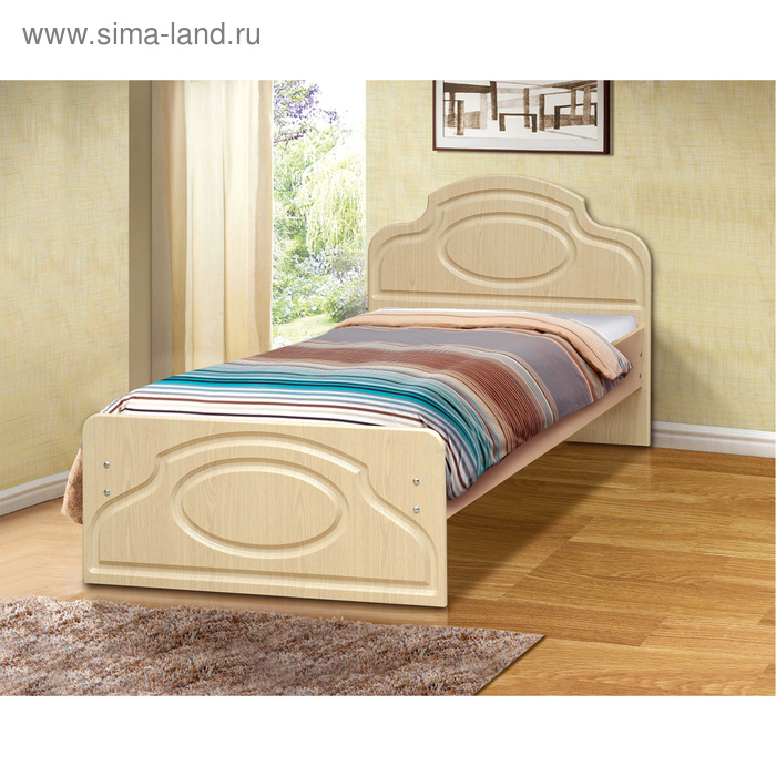 Кровать «Венеция 2», 800х1900, цвет дуб молочный / дуб белёный - Фото 1