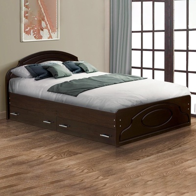 Кровать двойная с ящиками «Венеция 2» 1200×2000 мм, Венге