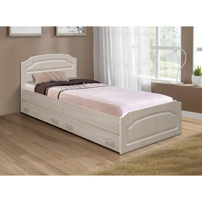 Кровать с ящиками «Венеция 3», 900×2000 мм, цвет ясень анкор светлый / ясень бланко