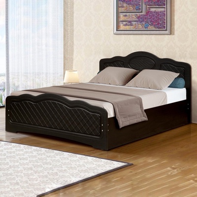 Кровать двуспальная «Венеция 5», спальное место 1400×2000 мм, цвет венге/венге шёлк матовый