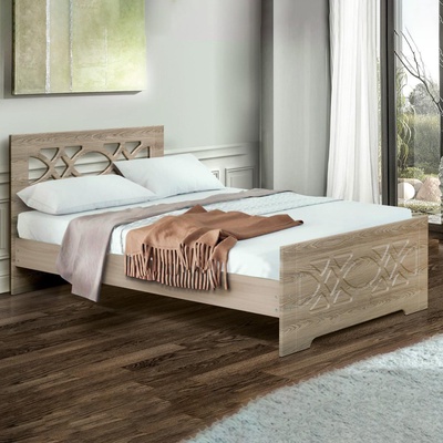 Кровать «Венеция 7», 1200×2000 мм, цвет ясень шимо светлый / арон матовый