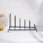 Подставка для крышек на 5 предметов Доляна, 28.5×12.5×16.5 см, чёрная - Фото 2