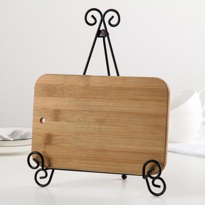 Подставка для разделочных досок Доляна, 22,9×3,5×27,3 см, цвет чёрный