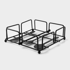 Салфетница Доляна «Приборы», с держателем, 18×18×6 см, чёрная - Фото 3