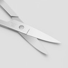 Ножницы маникюрные, загнутые, широкие, 8,5 см, на блистере, цвет серебристый - фото 8480663