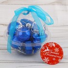 Набор украшений пластик 10 шт "Санда" (2 шара,2 конфеты,2 елки, 4 звезды) синий - Фото 2