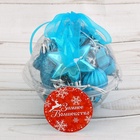 Ёлочные игрушки «Талла», шары новогодние, набор 12 шт. (4 шара, 2 сосульки, 6 звёзд), голубой - Фото 3