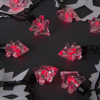 Гирлянда «Нить» 5 м с насадками «Ёлка», IP44, тёмная нить, 40 LED, свечение красное, 8 режимов, 220 В