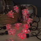 Гирлянда «Нить» 5 м с насадками «Ёлка», IP44, тёмная нить, 40 LED, свечение красное, 8 режимов, 220 В - Фото 2
