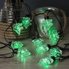Гирлянда «Нить» 5 м с насадками «Ёлка», IP44, тёмная нить, 40 LED, свечение зелёное, 8 режимов, 220 В - Фото 2