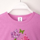 Футболка "Цветы", рост 98-104 (30), лиловый - Фото 2