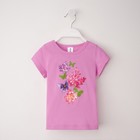 Футболка "Цветы", рост 110-116 (32), лиловый - Фото 1