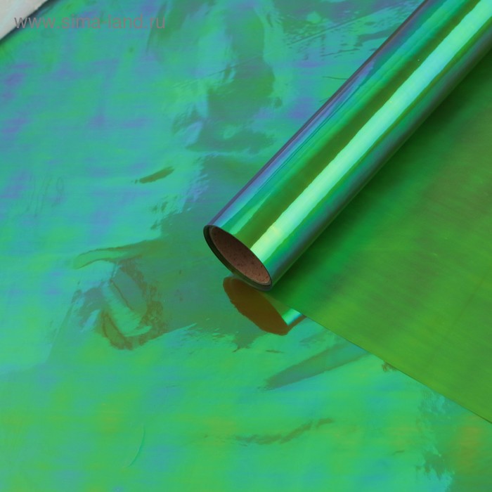 Плёнка иридисцентная «Хамелеон», зелёный, 0,6 х 10 м - Фото 1