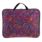 Папка для чертежей и рисунков А3, с ручками текстильная, 470 х 350 х 20 мм, 600D, "Спирали на фиолетовом" - Фото 1