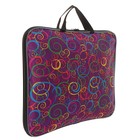 Папка для чертежей и рисунков А3, с ручками текстильная, 470 х 350 х 20 мм, 600D, "Спирали на фиолетовом" - Фото 2