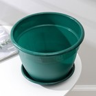 Горшок для цветов с поддоном «Антик», 4.9 л, d=25 см, пластиковый, цвет малахит - Фото 3