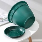 Горшок для цветов с поддоном «Антик», 4.9 л, d=25 см, пластиковый, цвет малахит - Фото 4