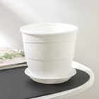 Горшок для цветов с поддоном «Венеция», 2 л, d=16 см, белый - Фото 3