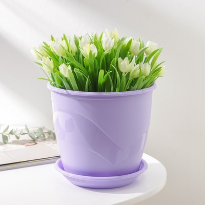 Горшок для цветов с поддоном «Венеция», 3.1 л, d=19 см, цвет лаванда