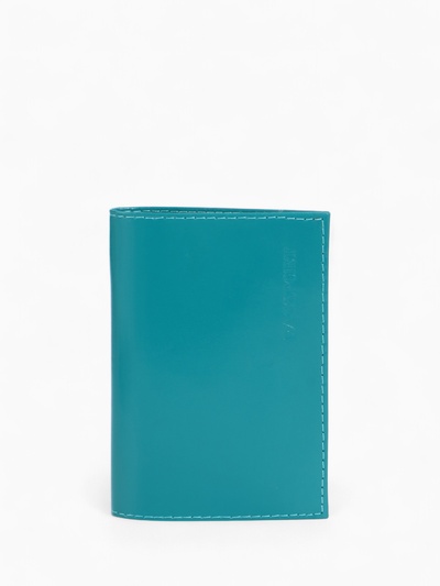 Обложка для паспорта, натуральная кожа, гладкая, бирюзовая