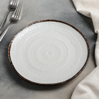 Тарелка керамическая обеденная «Браун», d=21 см, цвет белый 4336424