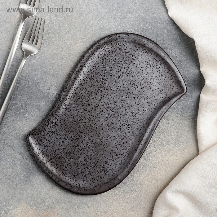 Блюдо керамическое для подачи «Шоко», 25,5×16×1 см, цвет коричневый - Фото 1