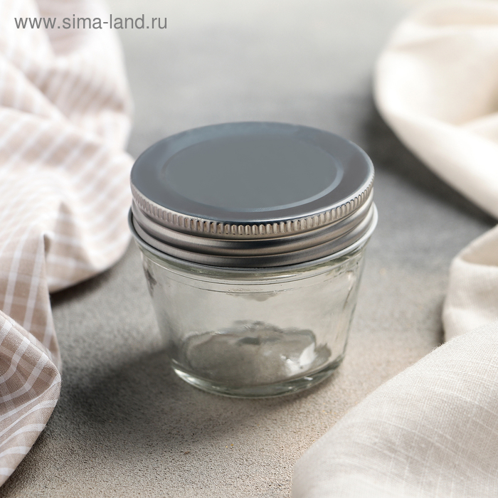 Банка стеклянная для сыпучих продуктов «Манка», 130 мл, 7×6 см - Фото 1