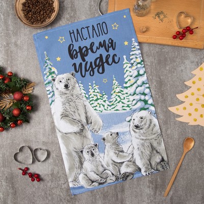 Полотенце «Доляна» Время чудес 35×60 см,100% хл 160 г/м²