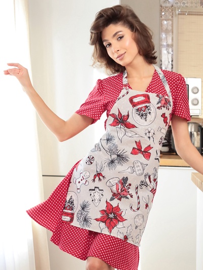 Фартук "Доляна" Новогоднее настроение 60х65 см, 100% хлопок, 164 г/м2