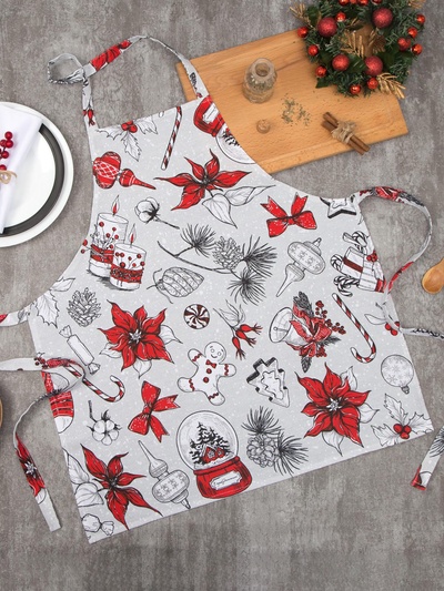Фартук "Доляна" Новогоднее настроение 60х65 см, 100% хлопок, 164 г/м2