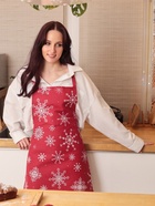 Фартук «Доляна. Белые снежинки», красный, 60×65 см, 100% хлопок, 164 г/м² - Фото 3