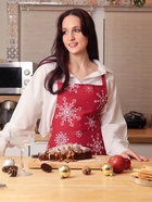 Фартук «Доляна. Белые снежинки», красный, 60×65 см, 100% хлопок, 164 г/м² - Фото 4