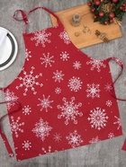 Фартук «Доляна. Белые снежинки», красный, 60×65 см, 100% хлопок, 164 г/м² - Фото 5