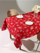 Скатерть новогодняя «Доляна» Белые снежинки 220×149± 3 см, 100% хлопок, 164 г/м² - Фото 5