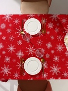 Скатерть новогодняя «Доляна» Белые снежинки 220×149± 3 см, 100% хлопок, 164 г/м² - Фото 7